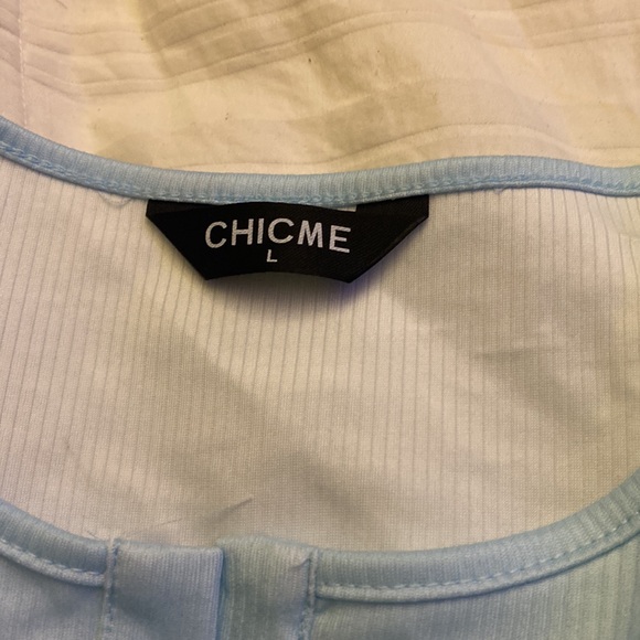 SHEIN/CHICME women’s LG, two piece outfit with anchor &stripes,baby blue-white - Picture 2 of 5